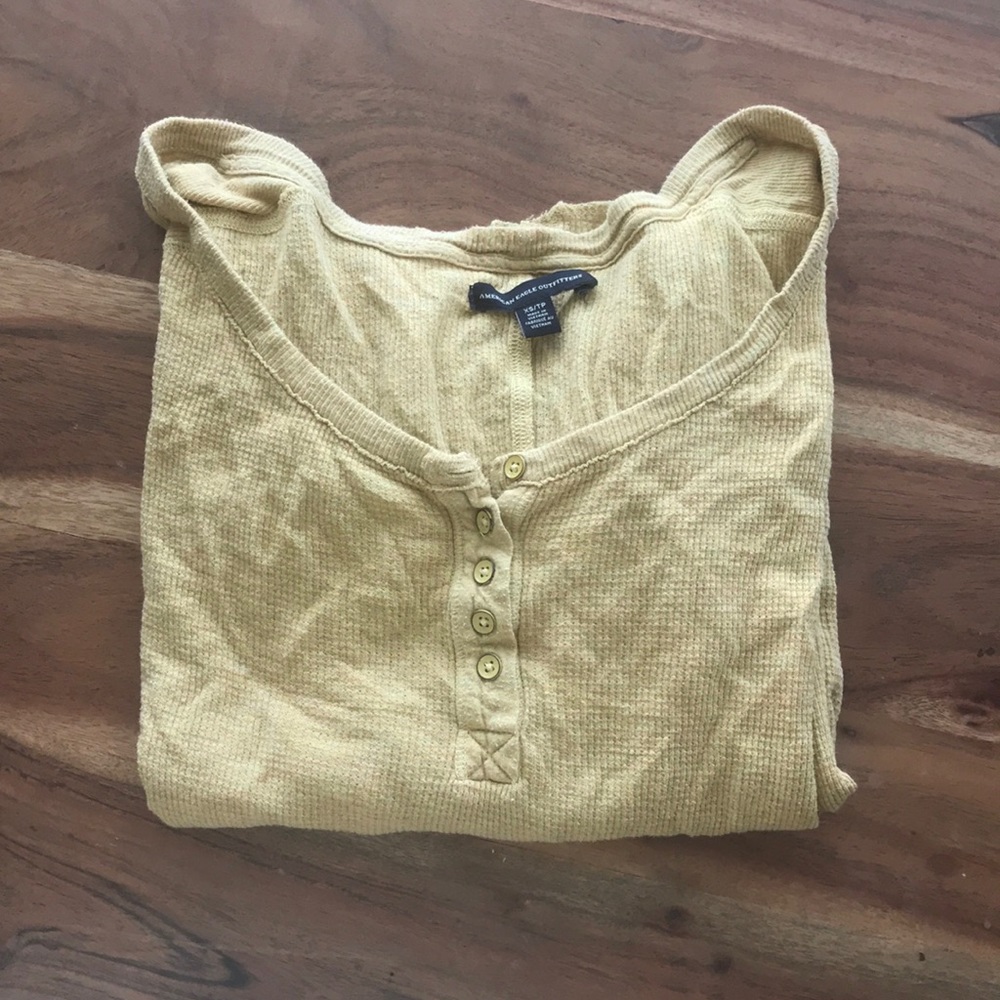 Mustard yellow thermal longsleeve shirt
